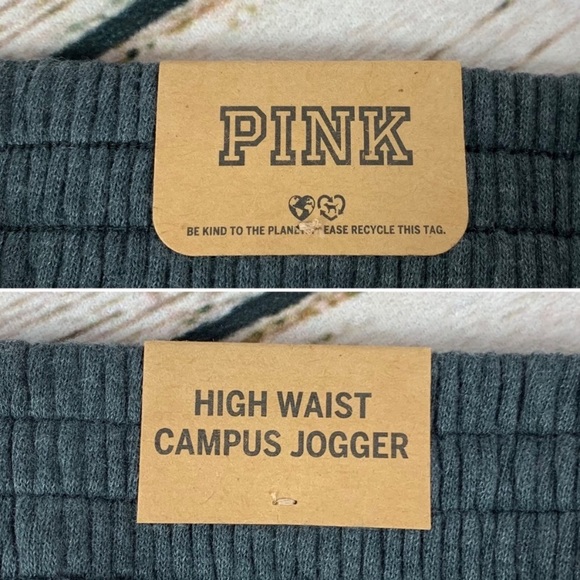 NWT XS PINK Victoria’s Secret Joggers Sporty Athleisure High Waist Campus Sweats - Picture 5 of 9